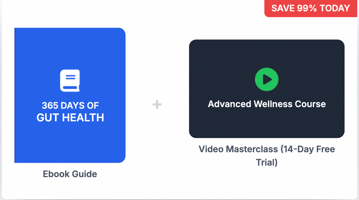 365 Days of Gut Health Ebook Guide + Video Masterclass (14-Day Free Trial)
